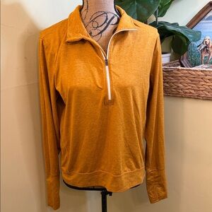 L.L. Bean Women's Half-Zip Pullover in Mustard Medium